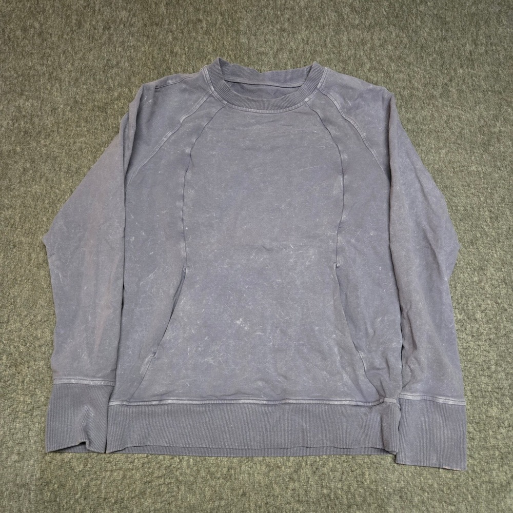 Lululemon Scuba Crew Wash Women 8 Washed Purple Quartz Sweatshirt Pullover